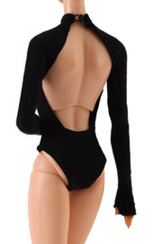 Black Open Back Bodysuit