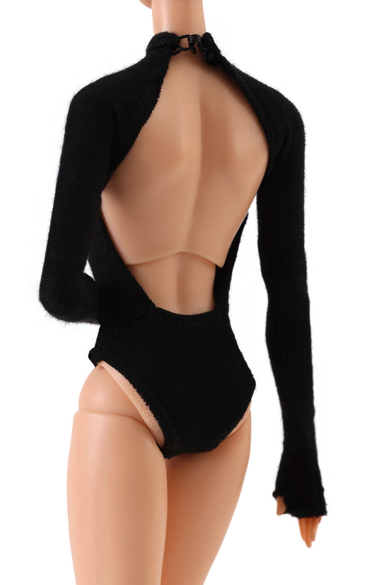 Black Open Back Bodysuit