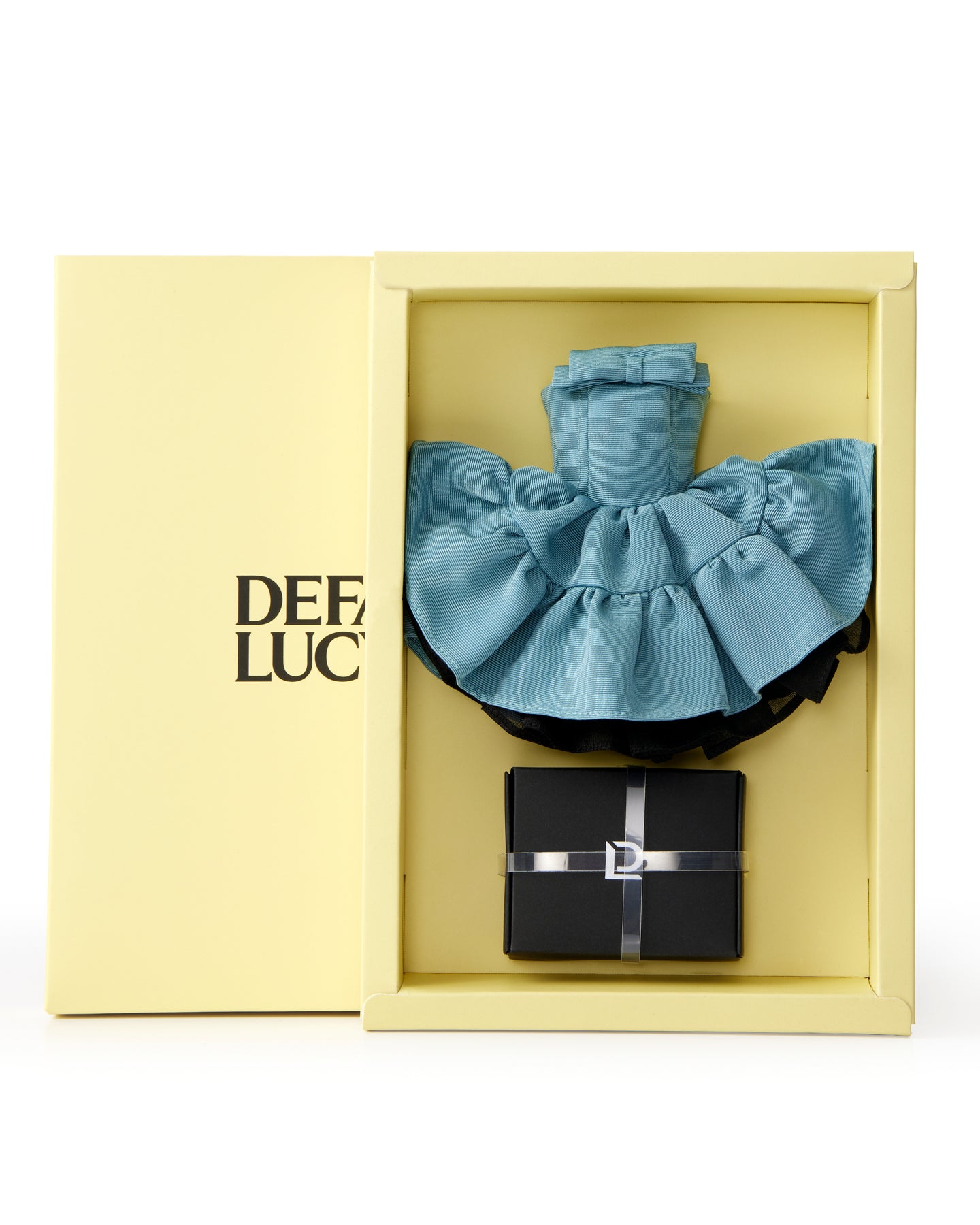 Pale Blue Faille Strapless Bow Detail Dress