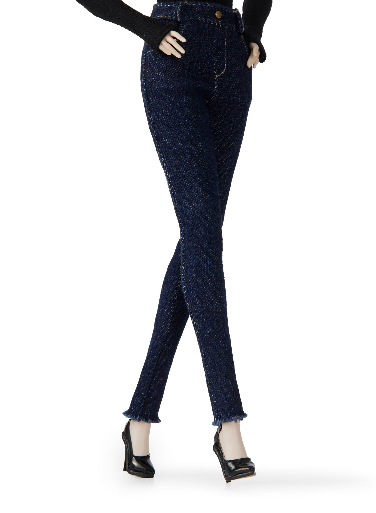 High-Waisted Skinny Jeans-Dark Blue