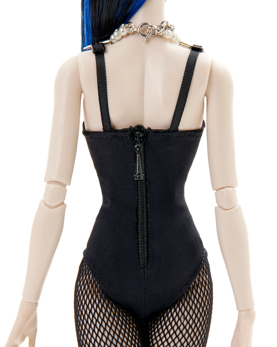 BLACK BODYSUIT WITH CUT-OUT DETAIL
