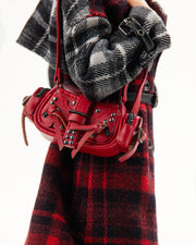 RED BIKER JACKET INSPIRED SHOULDER BAG