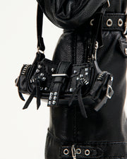 BLACK BIKER JACKET INSPIRED SHOULDER BAG