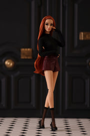 Burgundy Faux Leather Shorts